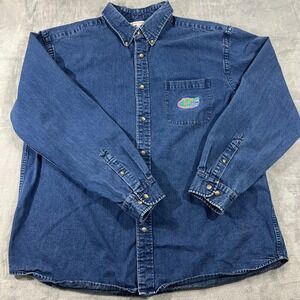 VTG Boca Classics Florida Gators Denim Shirt Mens XL Long Sleeve Button Down